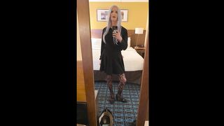 Crossdresser in Motel Prepped for Hook-Up