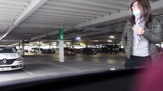 Splashed on the nylon gams and shown outside