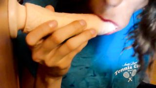 CD sploppy fuck stick oral job spunks on g-string