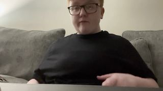 Enormous trans fellow burps and plays with bumpers