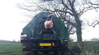 CD Bitch Drizzling Milk From Her Rump Outdoors