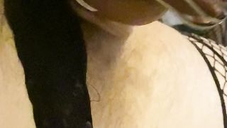 Domme torments her encaged spunk-pump