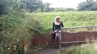 Crossdressing Transgender Princess Roadside Unclothe and Have Fun