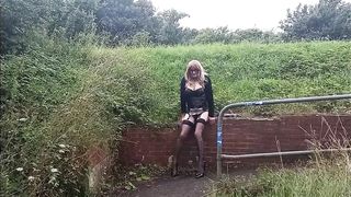 Crossdressing Transgender Princess Roadside Unclothe and Have Fun