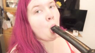 Plus-Size Transgirl Pinky Boinks Herself with a Fuck Stick and Rails it point of view