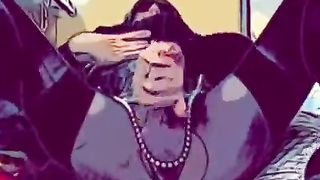 Tiny Black & White Sundress coming off