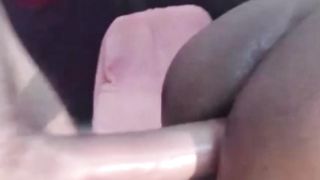 Magnificent Black Ladyboy Chick Taking her White Paramours Knob deep in her Butt Hole