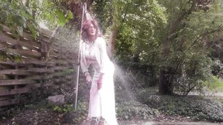 Highly Unmanly In A Sheer Gown - just prepping for a soiree, no hookup or jism