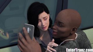 Hooligan feeds a super-hot TRANSSEXUAL Moms facehole with BIG BLACK COCK