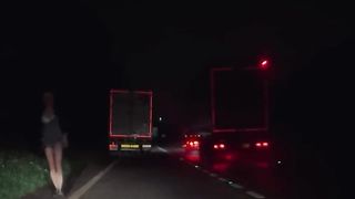 Bunny showcasing gigantic man sausage for camper drivers