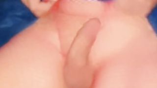 Blue tutu and crimson fishnet stockings gig toying with lovesense  to a splooging end