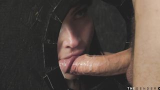 GENDERX - Stockinged trans ultra-cutie luvs gloryhole fellatio interchange