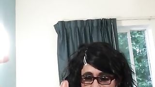 hard-on mega-bitch sissy gargles fuckpole at cheap hotel thirsty for jizz