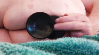 Ginormous Sissy Pummels BIG BLACK COCK Fake Penis