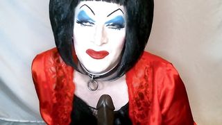 Powerful Make-Up Whore Debra Sates Dad by Deepthroating BIG BLACK COCK Fuck Stick