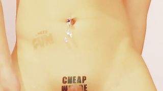 Sissy Tart Femboy dances (painfully) before fuckin' bootie by railing a purple fake penis