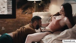 Monstrous boy fondles TRANSSEXUAL daughter-in-law and lets her boink his bootie