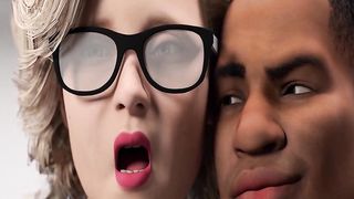 BIG BLACK COCK manager smacks his MASSIVE RUMP trans assistant.