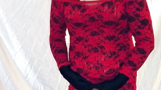 Sissy Tart in mighty make-up satiate hard-on on web cam!