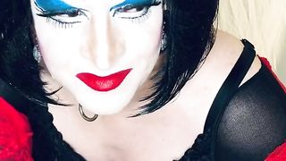 Sissy Tart in mighty make-up satiate hard-on on web cam!