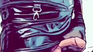 Cuming Observing Me Jizz...in Sheer Black Silk N High-Heeled Shoes