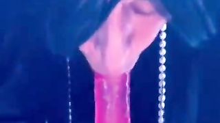 Cuming Observing Me Jizz...in Sheer Black Silk N High-Heeled Shoes