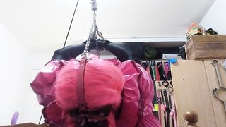 Sissy Maid Strappado Torture ReDone with thicker fuck stick,weights and more cords