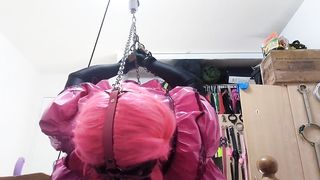 Sissy Maid Strappado Torture ReDone with thicker fuck stick,weights and more cords