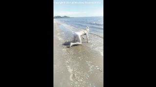 MissRose TS - Swedish Midsummer Greeting - Stunning Blonde Shemale Beach Outdoors FIT