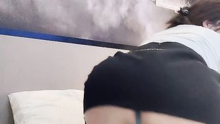 Role Have Fun with Me - Office japanese sissy meets a client and plays with his big black cock