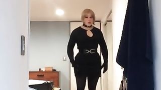 Ingé's super-hot figure (tights, PLUMPER, blond, crossdress, trans, doll mask, convert, expose, mask)