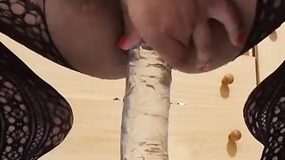 Latina sissy in purity railing and handsfree spunking