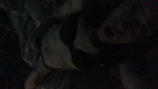 Ladyboy draining in her lingerie