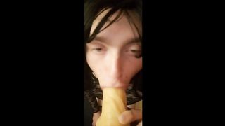 Sissy teaching her arse and facehole