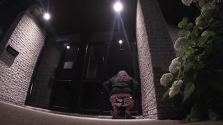 CD Outdoors at night having joy solo