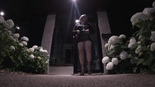 CD Outdoors at night having joy solo