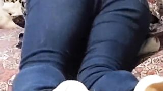 Tessa Mastubates Face Down in Trousers