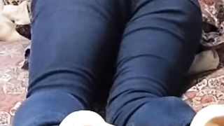 Tessa Mastubates Face Down in Trousers