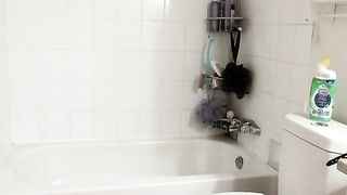 Sissy Maid Cleaning Restroom With Fresh Brush Gag