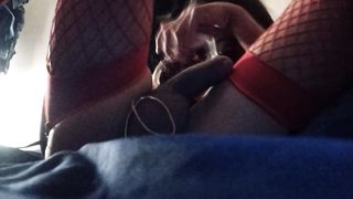 Crossdresser In crimson underwear