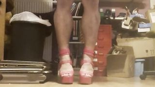 Farther Teaching on pinkish high high-heeled slippers for Lilli