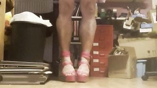 Farther Teaching on pinkish high high-heeled slippers for Lilli