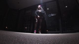 CD OUT in a rainy night dressed in nylons and girdle solo getting off