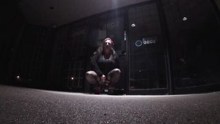 CD OUT in a rainy night dressed in nylons and girdle solo getting off