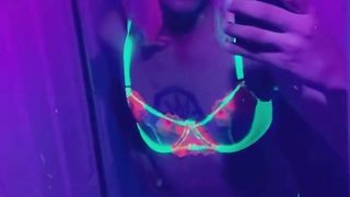 Spectacular Costume Play Soiree Female Prepped To Have Fun at the Rave