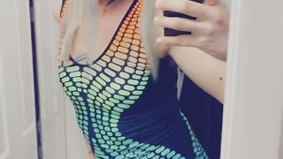 Adorable Stunner Enjoys Toying in her Clubbing Bodycon Sundress