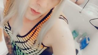 Adorable Stunner Enjoys Toying in her Clubbing Bodycon Sundress