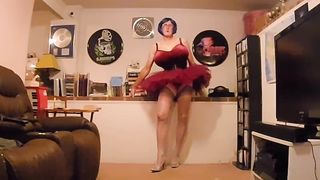 20201110 burgundy ballet tutu etc., ample melons pantyhose