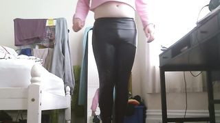 Get Fit With Me? Morning Spread Out & Workout in Wetlook Stretch Pants Turns Into Taunt and Have Fun