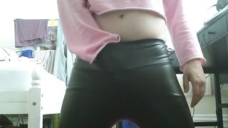 Get Fit With Me? Morning Spread Out & Workout in Wetlook Stretch Pants Turns Into Taunt and Have Fun